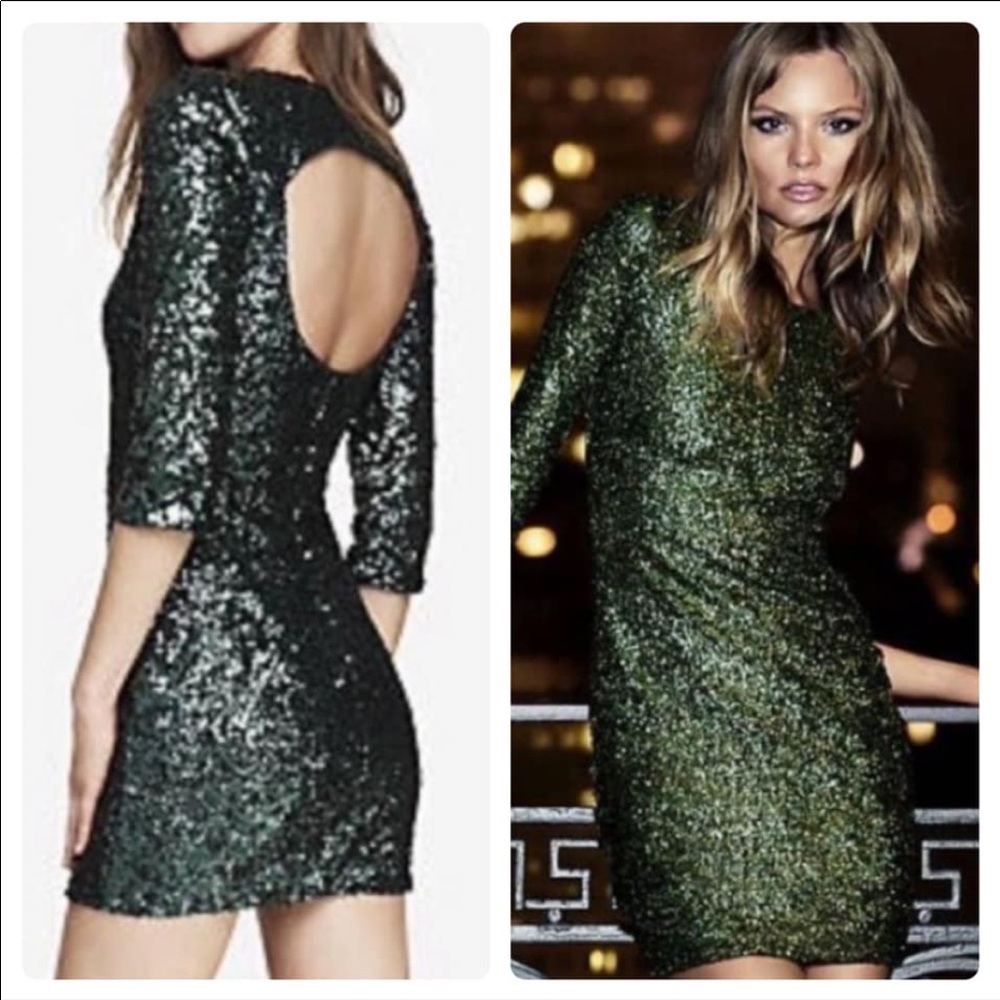 Express - Green sequin dress - size 8